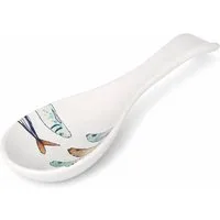 WestCraft Speiseteller Teller, mediterran mit Sardinen-Motiv, Maritime Löffelablage 25 cm, (1 St), 1 Stück, hochwertig und robust - langlebig und vielseitig einsetzbar