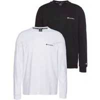Champion Langarmshirt (Packung, 2-tlg) Langarm, Basic schmale Passform, mit Logodruck und Logoschriftzug