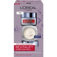 L'ORÉAL PARIS Pflege-Set REVITALIFT FILLER TAGES-& NACHTPFLEGE-SET, 2-tlg., mit Hyaluronsäure, mildert Falten, Aufpolsterungs-Effekt