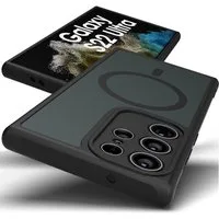 GreenHec Handyhülle Hülle Samsung S26 S25 S24 S23 S22 + Ultra FE MagSafe Case Magnet Black, Schwarz Cover Magnetische Schutz HandyHülle für Galaxy Ultra Plus EDGE