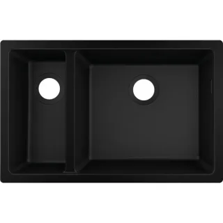hansgrohe Unterbauspüle 43433170 710 x 450 mm, 1 Haupt- und Zusatzbecken, graphitschwarz