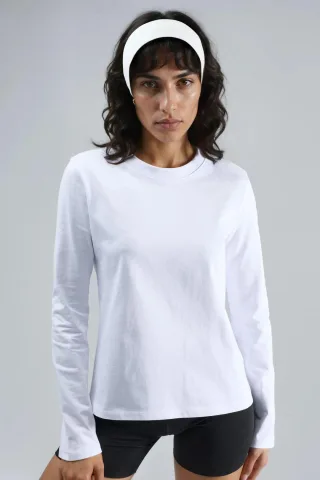 Langärmlige Rundhals-Basicbluse