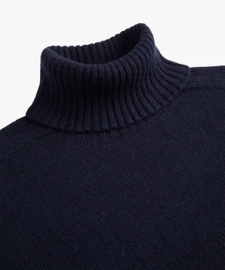 Profuomo - Marineblauer Rollkragen aus Wolle Navy - Gr. - M