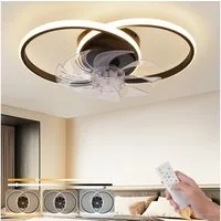 Nettlife Deckenventilator Mit Licht LED 36W Schwarz Leise Fernbedienung 3 Farbtemperatur 6-Gang, für Schlafzimmer Küche Wohnzimmer Timer & Nachtlicht-Modus