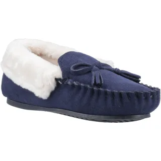 Hush Puppies Agnes Wildleder Damen Hausschuhe Navy