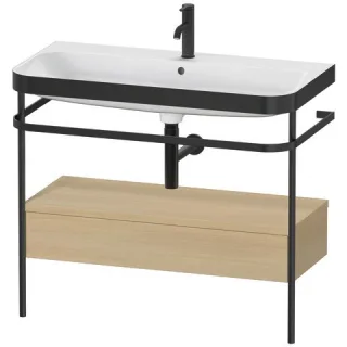 Duravit Happy D.2 Plus c-bonded Set mit Metallkonsole und Schubkasten Mediterrane Eiche Matt 975x490 HP4743O7171