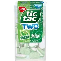 tic tac Süßigkeit, tic tac TWO Spearmint Fresh and Mild 38er harmonische Minznoten 38.5g