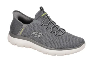 Skechers 232457 CHAR Herren Slipper, dunkelgrau + hellgrau, vegan + maschinen...