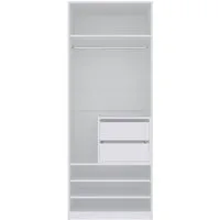 Marmex Möbel Kompaktgarderobe TRES 14B moderner offener Kleiderschrank mit zwei Schubladen 80x206x51 (2-St) Ankleidezimmer, 1xKleiderstange
