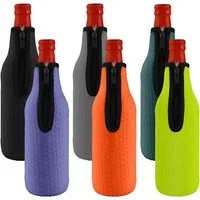 FELIXLEO Kühltasche 6 Stueck Bier Flaschenkuehler Neopren mit Reissverschluss
