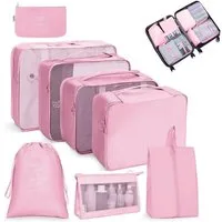 FELIXLEO Kofferorganizer Kofferorganizer Packwürfel Packtaschen Rosa 8-tlg (1-tlg)