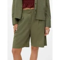Vero Moda Shorts VMCAIA BERMUDA WVN NOOS Baumwollmischung, regular fit, mit Leinen