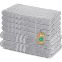 Lavea Handtuch Set Elena, Duschtücher, Handtücher, Gästetücher, Waschhandschuhe, 100% Baumwolle (Set, 6-St), Frottierserie, weich & saugstark, pflegeleicht, 500 g/m² Frottier