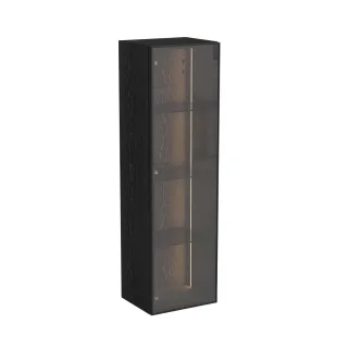 VitrA New Metropole Edge LED-Halbhochschrank mit 1 Glastüre Türanschlag rechts 35 x Schwarz,67259 67259