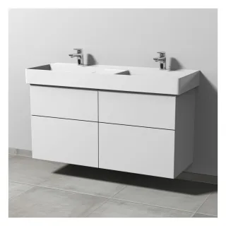Sanipa 3way Waschtischunterbau zu Duravit Dura Square Waschtisch mit 4 Auszügen, Weiß-Soft SM42243