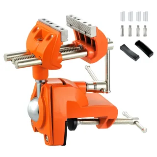 MYTEC Clamp Bench Vise Heavy Duty Cast Steel 360 Degree Swivel Base Woodworking Vise 3.5 Inch Jaw Width Table Clamp Vise