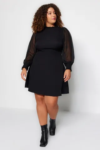 Curve Damen Unifarbene Mini-Abendkleider / Figurbetonte Alltagskleider in großen Größen