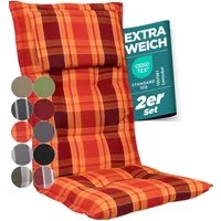 Gardisun Auflagekissen Gartenstuhlauflagen Polyacryl 8cm Hoch, Kopfteil, (Extra dicke Sitzauflage, 1-8er Set, versch. Muster)