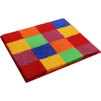 Grund Badematte Mosaik, Badvorleger, Badezimmer Teppich, sehr weich, Höhe 20 mm, rutschhemmend beschichtet, fußbodenheizungsgeeignet, Kunstfaser, rechteckig, angenehm weich, auch als 3 teiliges Set erhältlich, Made in Europe