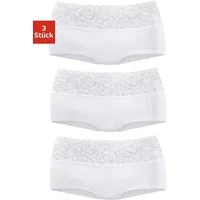 Vivance by Lascana Panty (3er-Pack) aus elastischer Baumwolle mit floraler Spitze