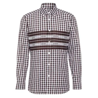 Burberry - Kariertes Hemd aus Baumwollpopeline in Dunkelburgunderrot