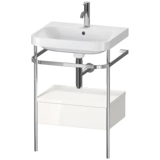 Duravit Happy D.2 Plus c-shaped Set mit Metallkonsole und Schubkasten Weiß Hochglanz 575x490x850 mm  HP4840O2222