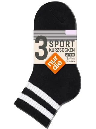 NUR DIE Unisex Sportsocken Kurzsocken 3er Pack