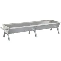 vidaXL Grillkamin Grill Silbern 158x42x31 cm Edelstahl
