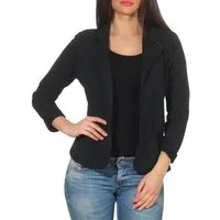 malito more than fashion Jackenblazer malito Damen Blazer in Unifarben, Kurzjacke mit Knopf, Jersey Sakko Sweatjacke in Blazerform Slimfit
