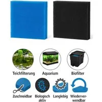 gws Filtermatte gws Filtermatte für Teich und Aquarium, zuschneidbares Filtermedium, Für Süß- und Meerwasser, Einfach zu reinigen