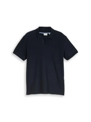 Tom Tailor - Poloshirt mit Ottoman-Struktur sky captain blue - Gr. - M