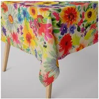 SCHÖNER LEBEN. Tischdecke Tischdecke abwaschbar Sommerblüten bunt div. Größen von SCHÖNER LEBEN.
