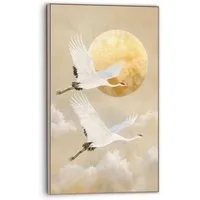 Reinders! Wandbild Vögel im Mondlicht, Wohnzimmer - Braun - MDF - Tiere - 70x118 cm