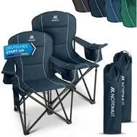 Nordmut Campingstuhl Klappstuhl faltbar, Outdoor Strand Angeln Garten, 200 kg, Armlehne (Spar-Set, 2 St), Kühltasche, Getränkehalter, breite Sitzfläche, gepolstert, wetterfest