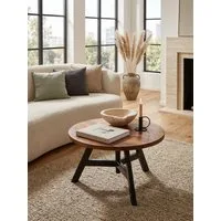 KADIMA DESIGN Couchtisch Couchtisch 60x60x35 cm Massivholz Metall Sofatisch Rund Wohnzimmer (Kleiner Tisch Beistelltisch Wohnzimmer Modern), Design Wohnzimmertisch Kaffeetisch Massiv