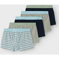 Name It Trunk NKMBOXER für Jungen mit Logoschriftzug und weichem Bund (Packung, 5-St) eng, Jersey, aquamarine, angesetztes Bündchen