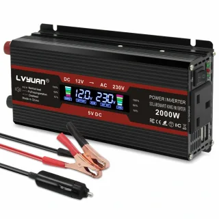 [EU Direct] Lvyuan F-2000A LCD Display 800W Continuous Output Peak 2000W Vehicle Modified Sine Wave Inverter 12V To 220V