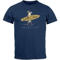 Neverless Print-Shirt Herren T-Shirt California Surfing Otter mit Surfboard Grafik mit Print