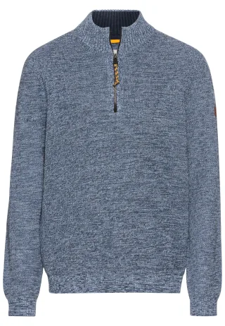 camel active - Stricktroyer aus Baumwollmix denim blue - Gr. - 3XL