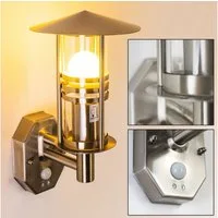 hofstein Außen-Wandleuchte »Latiano« Außenwandlampe aus Edelstahl u. Klarglas-Scheiben, ohne Leuchtmittel, moderne, m. E27, Außenleuchte für Terrasse/Hof/Garten, Bewegungsmelder
