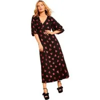 Love & Roses Midikleid Love & Roses Midikleid mit Puffärmeln, Regular (1-tlg)