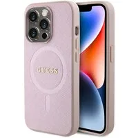 Guess Backcover Guess Saffiano MagSafe Back Cover Apple iPhone 15 Pro - Rosa