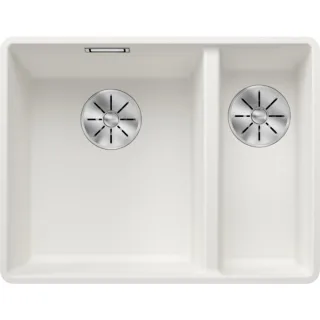 Blanco Subline 340/160-f Spüle 523571 55,2x42,7cm, PuraDur weiß, links, für Unterbau