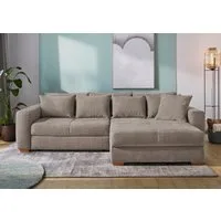 Jockenhöfer Gruppe Ecksofa Kampen L-Form, B: 288 cm, Liegefl. 153x245 cm, mit Bettfunktion, Bettkasten & Zierkissen, Federkern