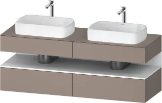 Duravit Qatego Konsolenwaschtischunterbau wandhängend Basalt Matt 1600x550x600 mm - QA4779018430010 QA4779018430010
