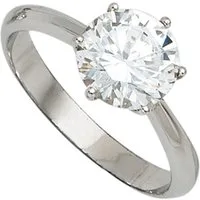 Schmuck Krone Silberring Ring aus echtem 925 Silber mit Zirkonia weiß, Silber 925