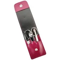EloModa Maniküre-Kosmetik-Etui 4-teiliges Solingen* Maniküre Set mit echt Leder Etui, Nagelschere, 4 tlg., Made in Germany