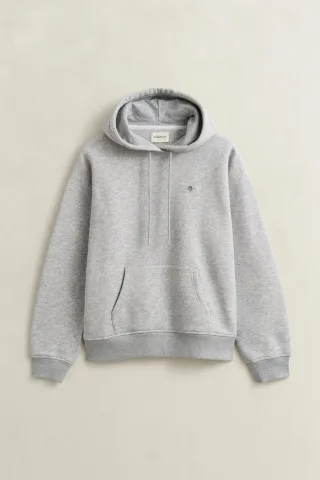 GANT - Shield Hoodie light grey melange - Gr. - M