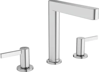 Hansgrohe 3-Loch Waschtischarmatur 160 Finoris mit Push-Open Ablaufgarnitur chrom, 76034000 76034000