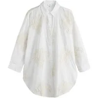 Next Strandshirt Strandhemd mit Blumen-Stickerei (1-tlg)